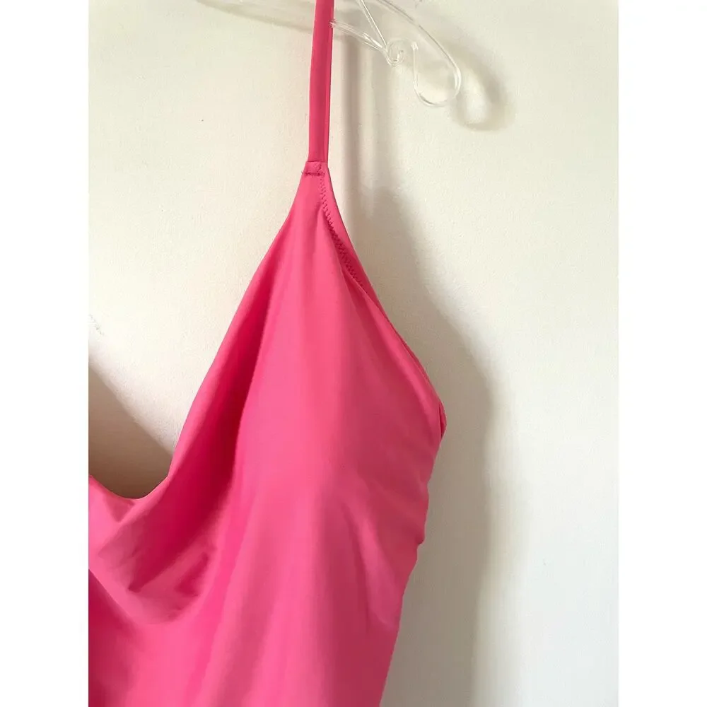 J. Crew Classic Basic One Piece Bathing Suit Pink Size 22 Plus NEW